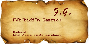 Fábián Gaszton névjegykártya