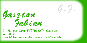 gaszton fabian business card